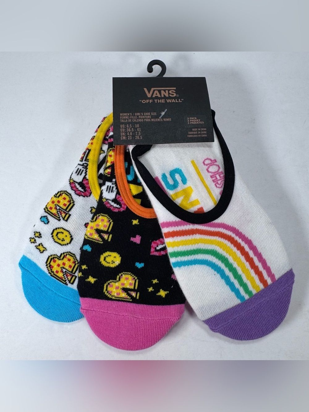 Vans x Flour Shop No Show Socks 3 pack Multi Color Women Size 6.5-10
